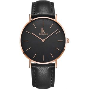 Eryi-Ik Slim Ø36mm Montre Hommes Femmes Ultra-Mince Bracelet Cuir - Neuf
