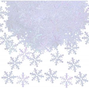 Grands Confettis Décoratifs En Forme De Flocons De Neige - 30 Mm - Décoration De Noël À Paillettes - Décoration D'anniversaire Frozen - Flocon De Neige - Décoration De Table - Blanc - Pour La Rentrée - Neuf