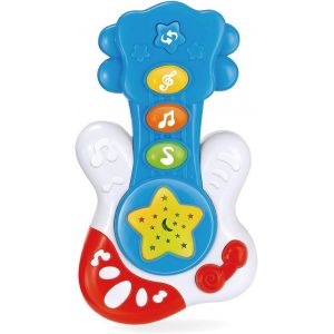 KALANKA-Baby Guitar - Jouet Musical Bébé - Joue Riffs Guitare Chansons Enfance et Lumières Projecteur Sommeil - Portable Voyage pour Bébés 6+ Mois - Neuf