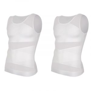 Chemise De Compression Pour Hommes,Maillot De Corps Amincissant,Débardeur Gynomastica,Sans Manches,Gilet En Maille,Costume Croisé 3xl - Neuf