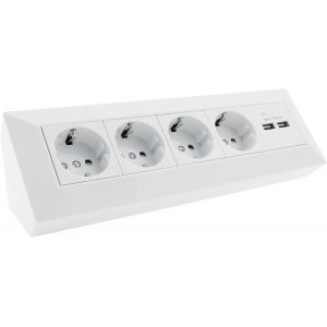 Bloc multiprise d'angle - 2 prises USB-A 3,1 A - Blanc - Neuf