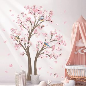 ERYI-Stickers Muraux Grand Fleur De Cerisier Arbre Autocollant Mural Floral Branche Arbre Décoration Murale Salon Chambre Enfants Bébé Pépinière(H:150Cm) - Neuf