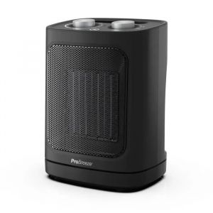 Radiateur Soufflant en c&eacute;ramique 1800W Pro Breeze avec oscillation automatique, 2 r&eacute;glages de chaleur, mode ventilateur seul - Noir - Neuf