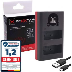 KALANKA-18802 Chargeur pour Batterie BLS-5 BLS-50 BLS-1 - Compatible avec Olympus Om-System - Mini Chargeur Dual LCD - Alimentation Via USB-C ou Micro-USB - Neuf