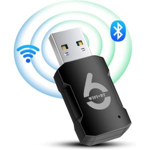 MEVRONISSHOP-Bluetooth Cl&eacute; WiFi pour PC, AX900Mbs Cle WiFi 6 Doublebande (5.8 GHz / 2.4 GHz), 5.3 Bluetooth USB 2.0 Clef WiFi dongle WiFi USB Mini Adapter Compatible avec Windows 11/10 - Neuf