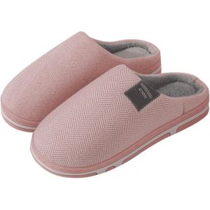 Kalanka-Pantoufle Femme Maison Chaussons Femme Hiver Pantoufles Confortable Chaussons En Peluche Chaude Doublure Chaussures Femme Intérieur Hiver Accueil Slippers - Neuf