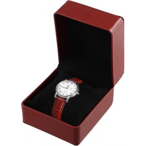 Fdjhy-Boîte À Montres, Boite A Montre Homme, Étui Pour Montres Célibataire En Cuir Pu Avec Coussin Amovible Portable Coffret À Montres Boite Cadeau Montre Cas Voyage Pour La Montres (Café Brillant) - Neuf