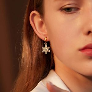 Boho Flocon De Neige Boucles D'oreilles Pendantes Crysal Snowflake Stud Boucles D'oreilles Hiver Snowflake Boucles D'oreilles Or Noël Boucles D'oreilles Bijoux Pour Femmes Et Filles - Neuf