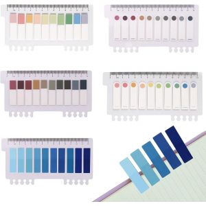 1000 Pi&egrave;ces Marque Page Adhesif, 5 Styles Marque Page Adhesif Pour Livre Annotation Livre Autocollantes D'index Inscriptible Pour Marqueur D'&eacute;cole De Bureau - Neuf
