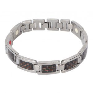 Bracelet En Acier Titane Et Fibre De Carbone Pour Soulager La Douleur Liee A L'arthrite, Cadeau Ideal A Porter Au Quotidien, Or Rose - Neuf