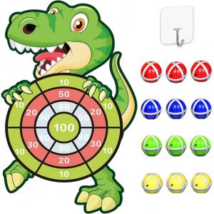ERYI-76Cm Dinosaure Jouet Pour 3-9 Ans, Cible Sûr Enfants De Fléchettes Velcro Dinosaure Avec 12 Balles Collantes, Pour Intérieur Et Extérieur, Cadeaux D'Anniversaire Et De Noël Pour Enfants De 4 À 1 - Neuf