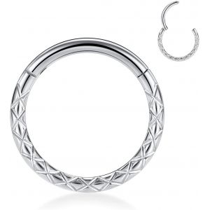 Kal-Boucles D'oreilles 16 G En Acier Inoxydable Pour Septum, Daith, Rook, Tragus, Hélix, Cartilage, Lobe Septum, Bijoux Serpent, Pyramide, Flèche, Étoile, Anneau Segmenté À Charnière - Neuf