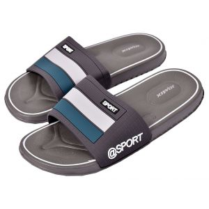 Claquette Homme Antidérapante - Sandale De Piscine - Su3528 Anthracite - Neuf