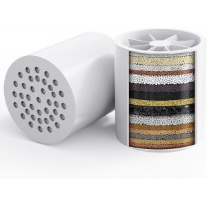 Filtre De Douche Avec Turbine Rotative À 37 Étapes - Adoucisseur D'eau Douche Avec 2 Cartouches De Filtre Remplaçables, Filtre Douche Anti Calcaire Pour Éliminer Le Chlore Et Le Fluorure - Neuf