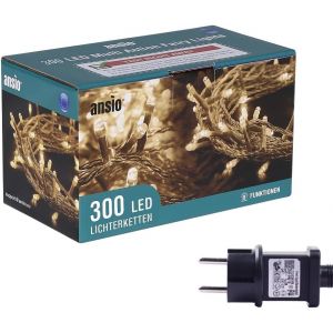 JGD-&reg; Guirlande Lumineuse 30m 300 LED Blanc Chaud Guirlandes Lumineuses Sapin de Noel d'Ext&eacute;rieur et Int&eacute;rieur Id&eacute;ales pour Fen&ecirc;tre, d&iquest;un Jardin | &eacute;lectrique Guirlande | C&acirc;ble Vert - Neuf