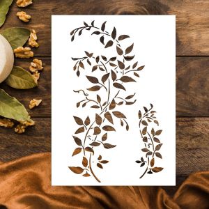 Mevronisshop-Lot De 2 Grands Pochoirs &Agrave; Fleurs Pour Peinture, Format A4 Pochoir De Vigne, Lierre R&eacute;utilisable, Mod&egrave;le De Dessin Pour Meubles, Toile, D&eacute;coration D'int&eacute;rieur, Mod&egrave;le De Bricolage Pour P - Neuf