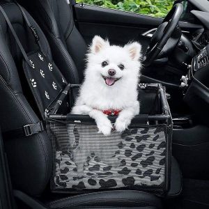 Siège Rehausseur Pour Animaux Genorth Avec Laisse De Sécurité ¿ Siège Auto Sécurisé Pour Chien Pour Les Voyages, Installation Facile, Durable Et Confortable Pour Les Petits Chiens - Neuf