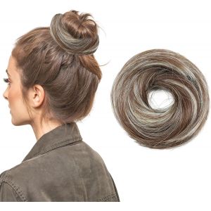 Chignon Magique Postiche 8 Couleurs - Faux Chignon Naturel Avec &Eacute;lastique, Accessoire Cheveux Pour Fin/&Eacute;pais (Style Donuts Chignon Sans Collage) (2m33) - Neuf