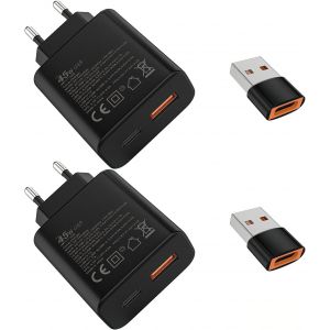 45W Chargeur USB C 18W USB A Adaptateur,pour&iquest;Samsung Galaxy Ultra S25/S24/S23/S22/S21/S20/S20+/Note 20/10/9/8/A73/A53/A52/S10/S9,iPhone 1716 15/Pro/Pro Max/Plus,iPad,Moto,Google,Chargeur Rapide,Noir - Neuf