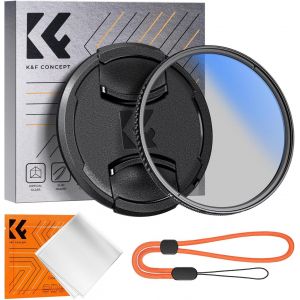 Filtre Polarisant CPL 55mm Circulaire + Bouchon d'Objectif + Chiffons de Nettoyage en Microfibre + Élastique Multi-Couches pour Appareil Photo-K Série - Neuf
