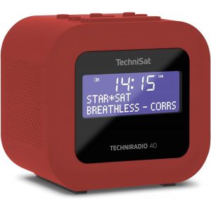 CHECARZHN--NO1-Techniradio 40 - Réveil Radio Dab+ (Dab, Fm, Réveil Avec Deux Temps De Réveil Réglables, Minuteur, Fonction Snooze, Écran Lcd Réglable, Fonction De Recharge Usb) Rouge - Neuf