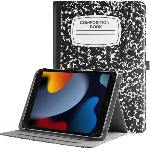 Eryi-Étui Universel Pour Tablette 9"",9.7"",10.1"",10.2"",10.5"",10.9"",11"",Housse Support En Cuir À Plusieurs Vues Angles Dragonne Pour Tablette 9"" 10.1"", Avec Bande De Fixation En Silicone Réglable -Cb - Neuf