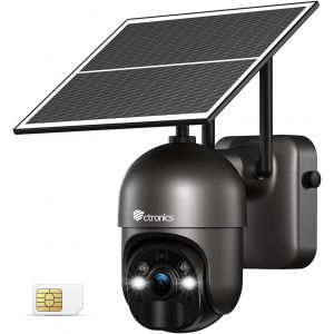 2K 3MP 4G LTE Wireless Outdoor Solar Surveillance Camera PTZ IP Camera SIM Card with 10400mAh Battery, 30M Color Night Vision, Mobile & PC, PIR Human Detection - Neuf
