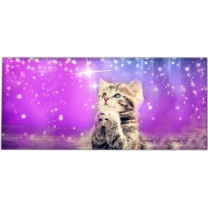 TIANYI-Tapis de Souris XXL 90 x 40 cm, Mouse Pad Grand, Motif Chat, Tapis de Souris en Tissu, antid&eacute;rapant, Silencieux, Le Jeu vid&eacute;o, Bureau, Home Office, Lavable, Enroulable, Cousu - Neuf