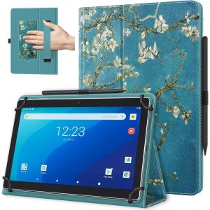 Coque Universel pour Tablette Androiod de 10,1 Pouces avec Boucle pour Stylet, Coque L&eacute;ger et Pliable avec Main pour Toutes Les Tablettes &agrave; &Eacute;cran Tactile de 9,6 &agrave; 11 Pouces, Abricot &Eacute;panoui - Neuf