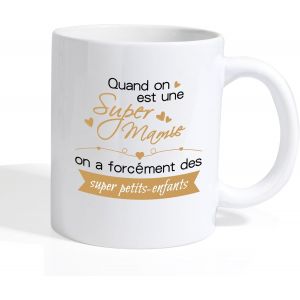 ERYI-Cadeau Grand-Mère Mug Cadeau Fête Des Mamie Céramique Blanc Réutilisable 350 Ml - Neuf