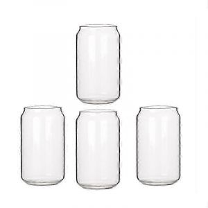 Pack De 4 Peut Façonner En Verre Mode Eau Lait Simple Tasse À Bière Verre À Secouer Verre À Dessert Tasse Cola Mug,4 - Neuf