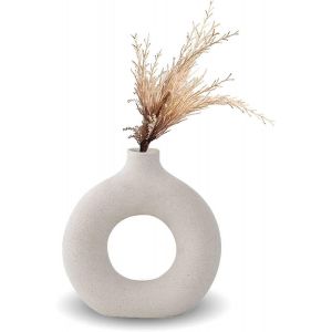 Vase Pampa,vase en céramique Décoration de la maison Déco minimaliste Blanc Végétarien Pot de fleurs en céramique Decorat - Neuf