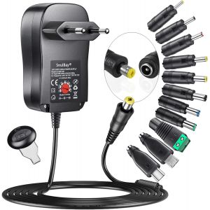 36w Universal Ac/Dc Adapter 12v/9v/7.5v/6v/5v/4.5v/3v Charger Power Supply Transformer With 11 Dc Tips For 3v-12v Household Electronics,3000ma Max - Neuf