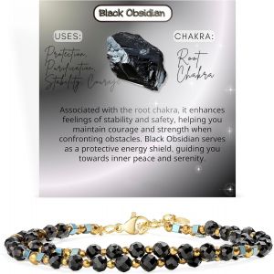 Eryi-Bracelet Femme De Pierre Naturelle Perles, Cristal 4mm Perle Pierres Précieuses Bijoux Femme Cadeau - Neuf
