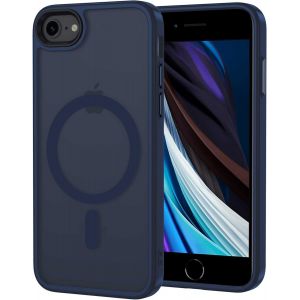 Kal-Coque Pour Iphone 8 / Iphone Se 2020/2022 Magnétique Compatible Avec Magsafe, Étui Mat Translucide Minimaliste, Pc Dur Housse Arrière Anti-Rayures + Tpu Bumper Antichoc - Bleu - Neuf