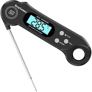 Thermomètre De Cuisine Digital Thermometre Viande À Lecture Instantanée, Sonde Longue, Grand Écran Lcd Thermomètre De Four À Double Aimant Pour Viande,Patisserie, Barbecue, Etc. (Noir) - Neuf