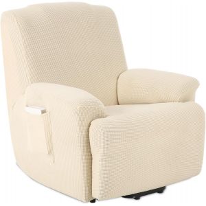 Ulteronixshop-Housses de Fauteuils 1 Places Jacquard Housse de Canap&eacute; Extensible Housse pour Canap&eacute; Relax (Beige) - Neuf