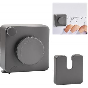 KGABERY-4,8M Corde À Linge Rétractable,Etendoir Retractable Linge Exterieur,Corde À Linge Murale En Acier Inoxydable,Fil A Linge Intérieur Enrouleur Fil À Linge Exterieur Séchoir Mural Rétractable - Neuf