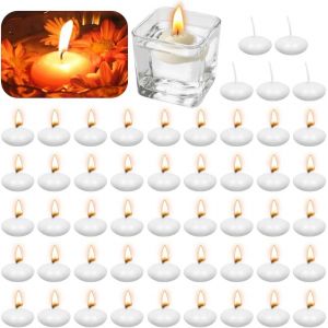 Lot De 50 Bougies Flottantes Multicolores De 35 Mm - Non Parfumées - Bougies Flottantes Décoratives - Bougies Flottantes Pour Mariage, Piscine, Fête, Spa, Baignoire, Saint-Valentin, Noël - Neuf