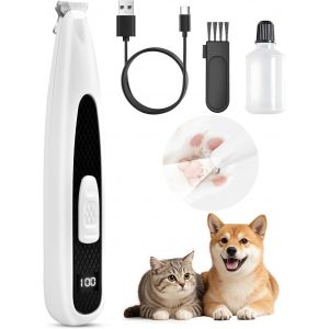 Paw Trim Pro Tondeuse Pour Pattes De Chien Avec Lumi&egrave;re Led, Silencieuse, Rechargeable, Type C, Pour Pattes, Yeux, Oreilles, Visage - Neuf