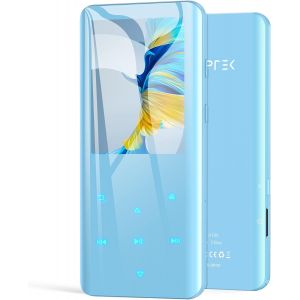 32Go Haut-Parleur MP3 Bluetooth 5.0 avec Boutons Tactiles, 2.4 Pouces Grand &Eacute;cran Lecteur Musical Sport HiFi Audio en M&eacute;tal avec Bouton de Volume/Podom&egrave;tre/Radio FM, Carte TF Jusqu&iquest;&agrave; 128G-Bleu - Neuf