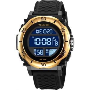 Eryi-Montre Homme Led Digital Sports Alarma Chronomètre Date 50m Etanche Outdoor Militaire Électronique Plastique Et Caoutchouc Montre Bracelet - Neuf