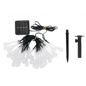 Hjlian Guirlande Lumineuse Solaire D'exterieur, Etanche Ip65, 2 Modes D'eclairage, Avec 30 Ampoules Led, Pour Jardin, Lumiere Chaude - Neuf