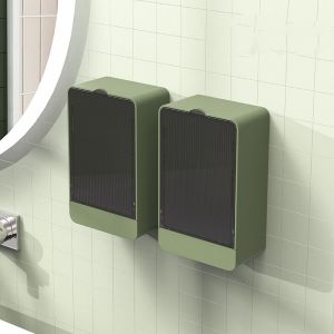 Lot de 2 porte-savons de douche avec bonde murale pour douche, salle de bain, baignoire, évier de cuisine (vert), garde les savons secs, anti-perforation, adhésif inclus - Neuf