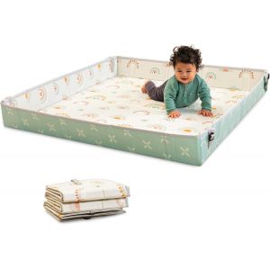 Tapis D¿Éveil Pliable En Mousse Souple, Très Grande Taille, Facilement Transportable, Côtés Rabattables, Antidérapant, Tapis D¿Éveil Bébé Et Jeunes Enfants, Motifs Multicolore - Neuf