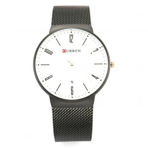 Montre Étanche À La Mode Pour Hommes Calendrier Montre-Bracelet À Quartz (Coquillage Noir Surface Blanche) - Neuf