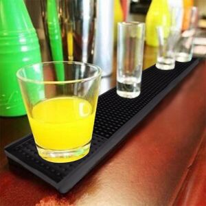 Hjlian Tapis Anti-Goutte Pour Tasse A Cocktail, The, Mug, Tapis De Bar, De Cuisine, Impermeable (Noir, Long) - Neuf