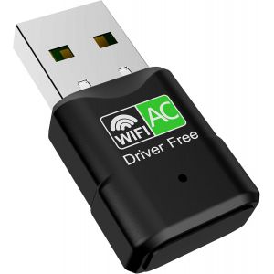 LETNERNY-Clé Usb Wifi, Clé Wifi Pour Pc Ac600Mbit/S, Adaptateurs Usb Wifi 433Mbps 5Ghz/150Mbps 2,4Ghz Double Bande, Cle Wifi Usb Pour Portable Pc/Desktop/Laptop Windows 11/10/8/8.1/7/Xp - Neuf