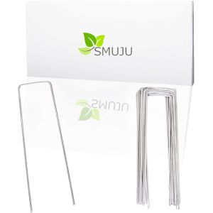 Asfasfq-Lot De 75 Piquets D'ancrage Au Sol Galvanisés Anti-Rouille, Pour Toison De Jardin, Toile Anti-Mauvaises Herbes, Clôture, Filet, Tente Et Grillage (150 Mm X 40 Mm X Ø 2,5 Mm) - Neuf