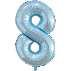 SJZG-40Pouces Ballon Chiffre Anniversaire 8 Bleu Perle, 0123456789,10-19,20-25,30,40,50,60,70,80,90 Ballon Numero 8 An Deco Birthday, Balloon 8 Ballon Party Deco Soutenir L'H&eacute;lium - Neuf